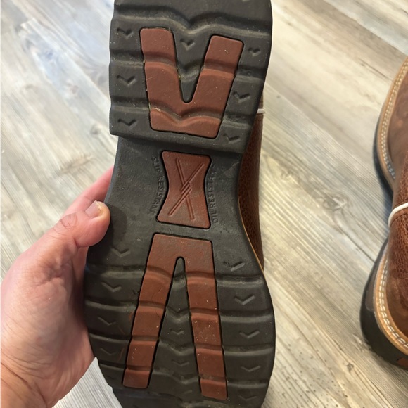 Twisted X Western Work Steel Toe Work Boots Brown & Texas Flag Size 10D - Picture 5 of 8